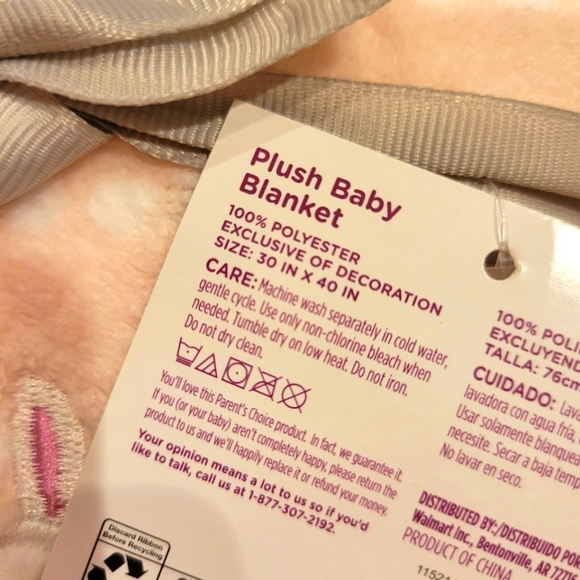 Parent's Choice Pink Plush Llama Baby Blanket New 30x40 - Picture 6 of 6